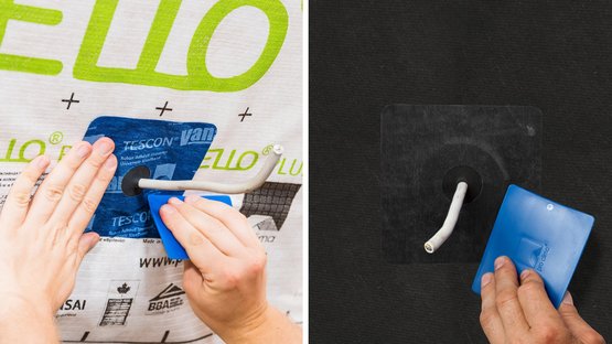 3. Manseti kleepimine ja tugevasti kinni hõõrumine